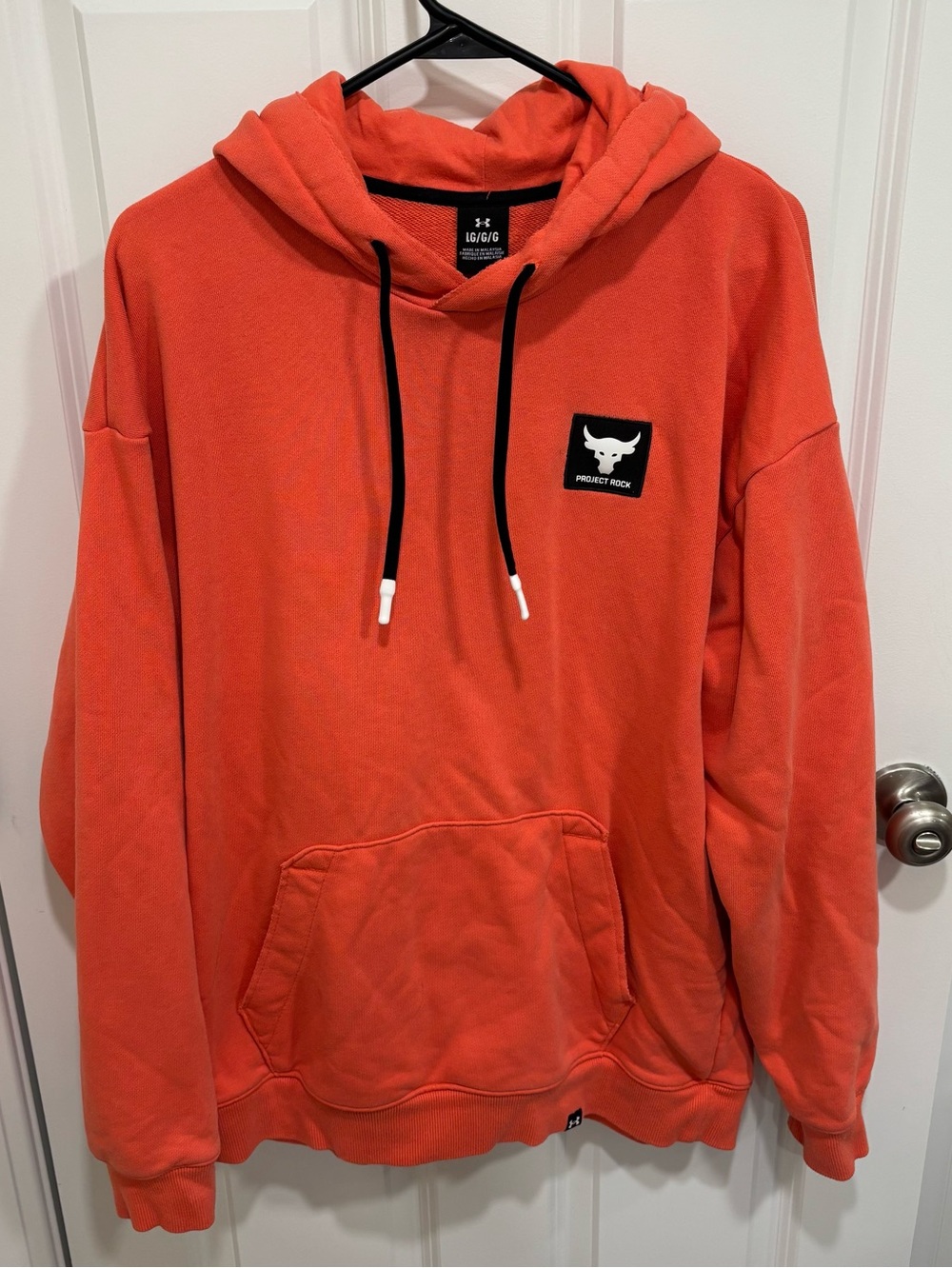 Under Armour Project Rock Box Logo Pullover Sweatshirt Hoodie Mens U.S. Large